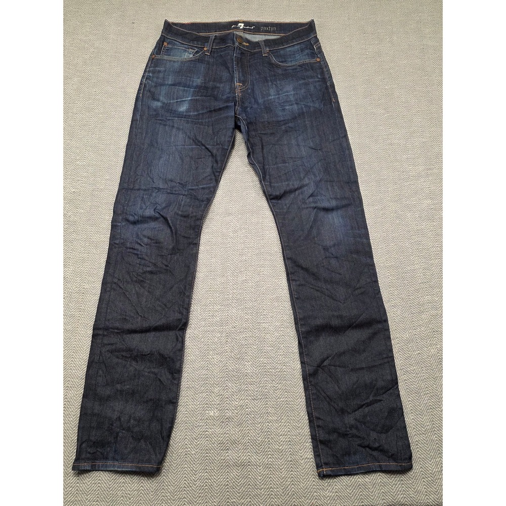 7 For All Mankind Paxtyn Skinny Mens Jeans 32 Dark Indigo Wash FM139834AP